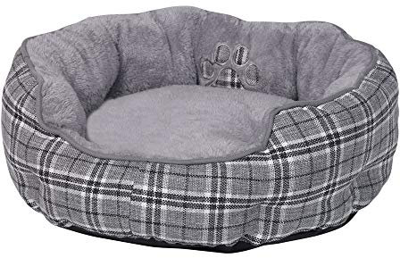 Nobby Komfortbett rund Classic KAPU grau kariert; Ø 60 x 20 cm