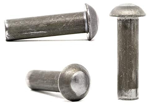 M6 (6mm x 45mm) Solid Steel Round Head Rivets DIN 660 (Pack of 20)