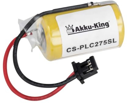 PLC Batterie kompatibel mit Toshiba ER3V, 146705-1, 1467051, 704004 - Li-MnO2 1000mAh - schwarzer Stecker
