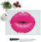 Glass Chopping Board - Hot Pink Lips in Abstract - Textured Worktop Saver Cutting Board - Heat Resistant, Shatterproof and Hygenic - 28.5 x 20 cm
