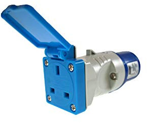 BITS4REASONS MAYPOLE NEW MODEL CARAVAN - 230V 16A PLUG TO BS SOCKET ADAPTOR BK MP3758B CAMPING CARAVAN GENERATOR