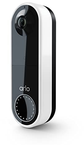 Arlo AVD2001 - Videocitofono senza fili, visione a 180°, visione notturna, audio a 2 vie, diretto a Wi-Fi, senza hub, senza fili o cablati, colore: bianco