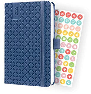 SIGEL J2100 Wochenkalender Jolie 2022 - ca. A6 - blau - Hardcover - 174 Seiten - mit fröhlichem Kalendarium, vielen Infos und praktischen Stickern - FSC-zertifiziert - Terminplaner
