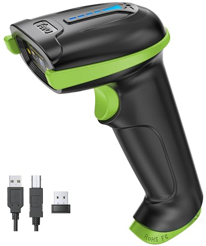 Tera Barcode Scanner with Battery Indicator: 1D Laser Wireless, 5100 Green