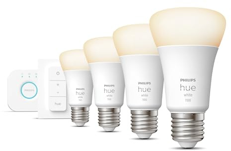 Philips Hue - Starterkit - 4x E27 Standard Lampen - Warmweiß