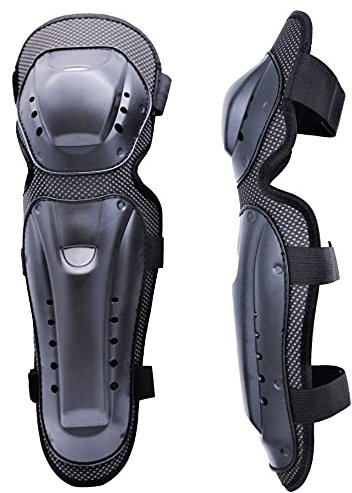 BRAVORD Ginocchiera e parastinchi per moto (2 pezzi) per adulti ginocchiere regolabili per motocross racing, ciclismo, pattinaggio