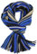Rotfuchs Strickschal Herrenschal Damenschal Unisex reine Wolle gestreift feinstrick mit Fransen mehrfarbig (blau-bunt)