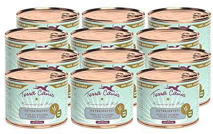 Terra Canis-Hundefutter nass getreidefrei 12x200 g, mit Pferd, Steckrübe, Fenchel & Salbei - Premium-Nassfutter für ausgewachsene Hunde mit Rohstoffen in 100% Lebensmittelqualität