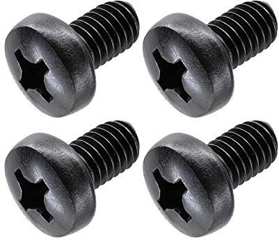 Black License Plate Screws for Audi and VW, Phillips Machine Pan Head 18-8, Stainless Steel, M6-1.0 x 8 mm Bolt (Pack of 4)