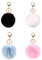 Porte-Clés Pompons,4 PCS Porte-Clés Boule Moelleux Pompon en Peluche Artificiel Renard Bricolage pour chapeaux chaussures écharpes gants sac accessoires de breloques