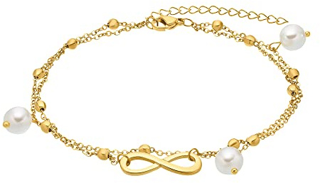 Heideman Fußkette Henrietta Damen Edelstahl mit Perle weiß | Sommerliches Accessoire zum Kombinieren, hautfreundlich und pflegeleicht, schöne Geschenkidee für Frauen