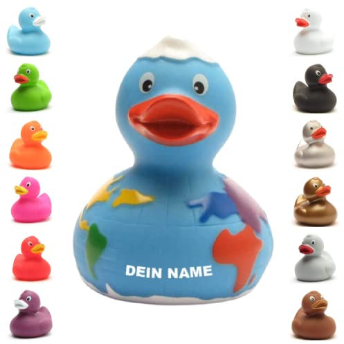 Badeente - personalisierbar (Planet Earth Ente)
