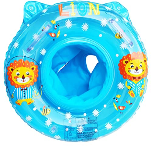 Ba Schwimmring Mrisata 17 * 14 * 2 Babyschwimmer Aufblasbarer Schwimmring mit Schwimmersitz Swimmingpool Babyprodukte mit Griffen (Löwe blau)