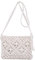 TeeYee Damen Exotisch Geflochtene Umhängetasche Strandtasche Retro Handtasche mit Quaste für Freizeit Urlaub weiß