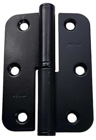 Pernio inox canto redondo 90-65-2,5 izquierda acabado negro