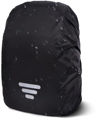 Moorle Regenschutz für Rucksack, wasserdichte Rucksack mit Reflexstreifen, 41-55L Regenhülle Schulranzen, Reflektor Rucksacküberzug Schwarz für Wandern, Camping, Reisen, Radfahren