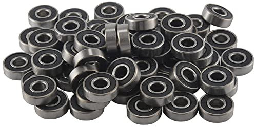 Rtxbvg 60 Stück Sides/Set 608 Kugellager ABEC-5 8 x 22 x 7 mm versiegelte Kugellager aus Stahl mit tiefer Kehle