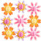 Easy Joy 9PCS Daisy Paper Flower Decorations Pink Orange Flower Tissue Pom Pom Flower 3D Honeycomb Party Decor for Summer Sun Garden Party Daisy Baby Shower Decorations