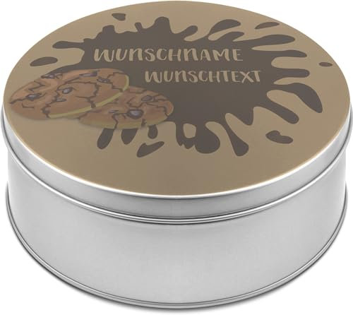 printplanet® - XL Keksdose personalisiert - Keks-Dose mit eigenem Wunschtext personalisieren - Plätzchendose mit eigenem Text gestalten - Layout: Kekse