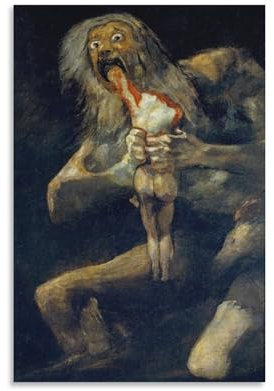YOOSONG Poster Court Painters Francisco Goya Saturn verschlingt seinen Sohn, Gemälde auf Leinwand, Wandkunst, Poster, Rollbild, Wanddekoration, Heimposter, 50 x 75 cm