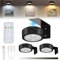 Lightsjoy LED Bilderleuchte Kabellos 3Pack Bilderleuchte Akku USB Aufladbar Schwarz Bilderrahmen Beleuchtung mit Fernbedienung, 3 Farbtemperaturen Dimmable Dart Bilderlampe Magnetische mit Timer