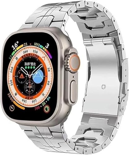 synsing Titan Ultra 2 ArmBand Kompatibel für Apple Watch Ultra 49mm 45mm 44mm 42mm 41mm 40mm 38mm, Titan Metall Armband Ersatz Kompatibel für iWatch SE Serie 9 8 7 6 5 4 3 2 1