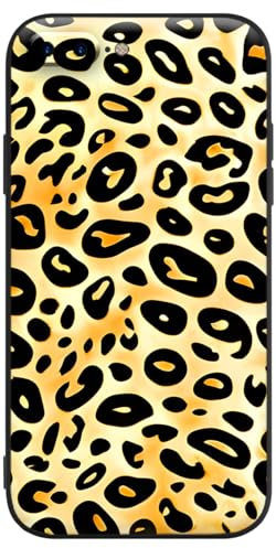 Berkin Arts Compatible with iPhone 8 Plus Case/iPhone 7 Plus Case Clear Silicone Cover Leopard Print Yellow Charming Lovable Beastly Patterns