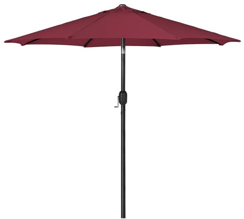 SogesHome Parasol - Protection solaire - Parasol de plage - Hauteur réglable - 264 cm et pliable à 30 °C - Pour jardin, balcon, terrasse, plage - Sans support, rouge, Durchmesser 264 cm