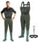 Izrielar Wathose Anglerhose, 70 Denier Nylon, PVC Herren Angelhose, wasserdichte Fischteichhose mit Gummistiefeln, Bund, Taschen und Haken, für Angeln, Bauernhöfe, Gärten