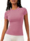 IECCP Damen Sport T-Shirt Kurzarm Fitness T-Shirt Funktionsshirt Yoga Shirt Damen Rückenfreies Oberteil Laufshirt Top Sport Shirts Performance Tee graurosa M