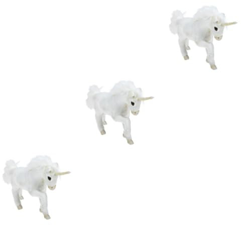 Vaguelly 3stücke Simulation Einhorn Modell Plüsch Einhorn Dekoration Realistisch Und Vielseitig Einsetzbar Als Oder Weihnachtsbaum-Dekoration