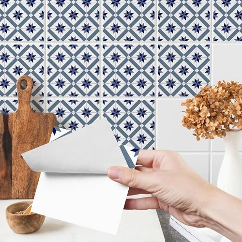 Muralo - Fliesenaufkleber Klebefliesen Selbstklebende Fliesen für Küche Bad Möbel Schrank Wand Mosaikfliesen Küchenruckwand - Traditionelle Ornamente Motiv - 24 Stück 20x20(120x80cm)