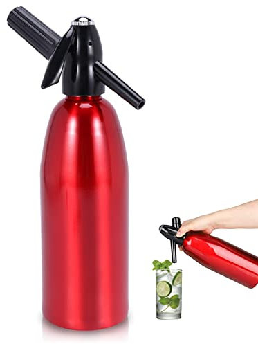 Soda Maker | Soda Maker Portatile | Soda Siphon Bottle con Regolatore di Pressione | Aluminium Sparkling Water Maker per Succhi di Frutta Fatti in Casa, Mojito, Cocktail, Bevande