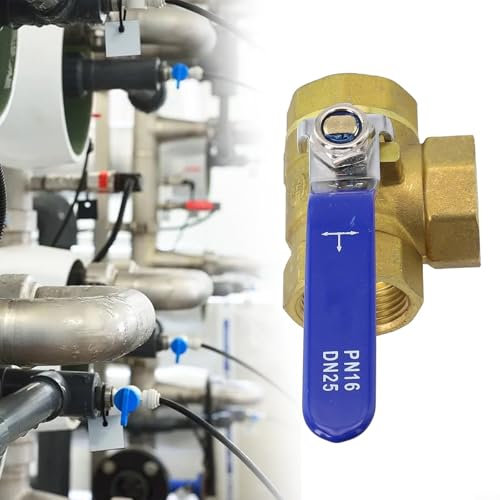 Rass Kugelhahn L/T Bohrung, Dreiwege-Messing-Kugelhahn, Bohrungsventil-Kugelhahn für Wasser, Öl, Gas, Mehrzweck-Handhebel-Kugelhahn (DN25 T-Typ)