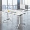 rzoizwko Klappbarer Schreibtisch Weiß mit Rollen Ergonomischer Computertisch für Büro und Gaming Steh- und Sitzschreibtisch 1 pack 120cm