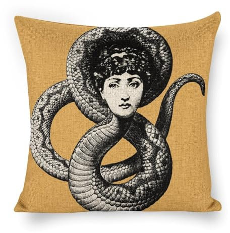 FimGlk Lina Cavalieri Federa per cuscino in lino artificiale, federa decorativa personalizzata con viso, arte vintage (45 x 45 cm), 45,7 x 45,7 cm, stile-17