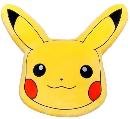 Halantex Pokemon Pikachu Plüsch Kissen, Weiches 3D Dekokissen mit Füllung 40 x 40 cm