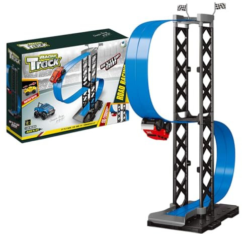 Teksome Slotcar-Set, Rennstrecke | Magnetische Autorennbahn mit 1 Auto | Autorennen-Spiele, Rennauto-Spielzeug, Auto-Rennstrecken-Spielset für Kinder, Mädchen, Teenager, alle Altersgruppen