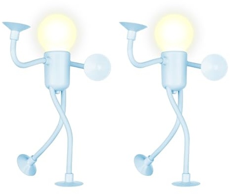 DONGKER Lustiges Sportler Nachtlicht, 2/4 Stück DIY Night Light mit veränderliche Form, Mini Nachtlichter mit Saugnapf für Zimmer für Erwachsene, Jungen und Mädchen, Weihnachtsdekoration