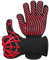 Newding Guantes para barbacoa, resistentes al calor extremo a 800.0 °C, para asar, cocinar, hornear, chimenea, soldadura, estufa, caldera, estufa de leña, fogata, leña