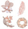 SSyang Broche Bowknot Broche Perle Bowknot Artificielle,4 pcs Broche Bowknot Vintage pour Femmes Broche de fixation de vêtements,pour la Fixation de Pull,Châles et Robes,pour Les Filles (Or Rose)