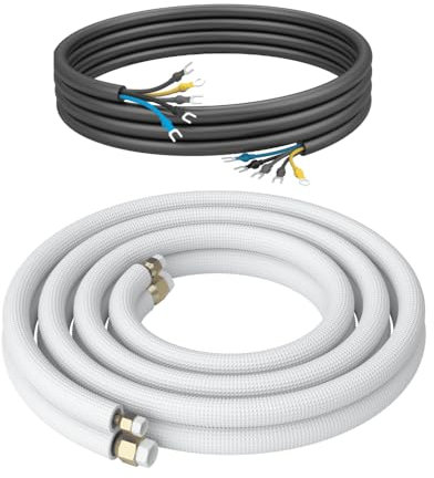 Kältebringer 6m Conduite de frigorigène 1/4 + 3/8 pouce, isolée - Kit de montage de tubes en cuivre pour climatiseurs split, 5 conducteurs