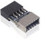 Duttek USB 2.0 to USB 3.2 Gen 1 Header Adapter, Front Panel Connector Motherboard USB 9Pin Female to Type-E (A-Key) Female for Extending USB C Ports on Front Panel of PC