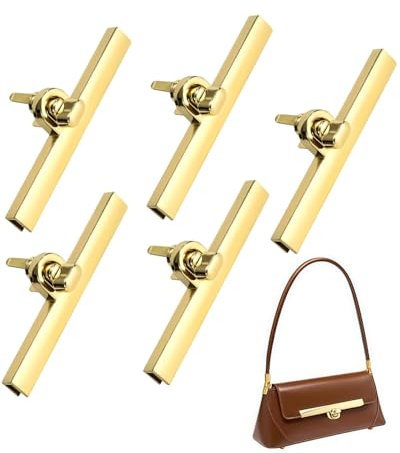 MYGLOAR Confezione da 5 fibbie per borse, fibbie per borse, fibbie per borse in metallo, accessori per borse, chiusure a scatto per accessori per borse, chiusure, borse (oro chiaro)