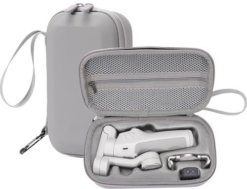 Nokwocy Osmo Mobile 7 Case, dji OM 7/OM 7P Gimbal Case, Bolsa de Almacenamiento portátil de PU para Osmo Mobile 7 y 7P, Accesorios estabilizadores de Osmo, Clásico (Gray)