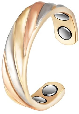 Kupferring für Damen, Design offen, verstellbar, einzigartige Textur, gedreht, langlebiger, modischer Schmuck, ideal für alle Arten von verschiedenen Anlässen