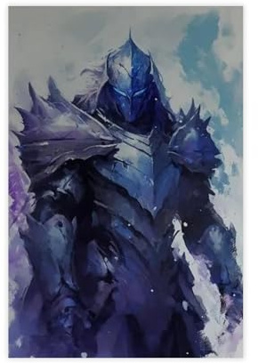 WOPIYNAG Dark Fantasy Knight Leinwand-Poster, Schlafzimmer, Dekoration, Landschaftsdekoration, Geschenk, 30 x 45 cm