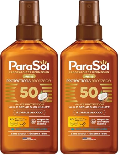 Parasol Spray Mini Huile Sèche 50 FPS Protection & Bronzage (Lot de 2)