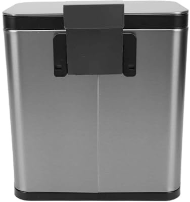 Fockety Poubelle en Acier Inoxydable de 3 L, Poubelle Murale Mince et Peu Encombrante avec Couvercle à Fermeture Douce et Seau Intérieur Amovible, de Cuisine pour Cuisine, Salle