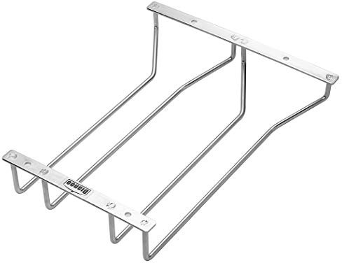 Dianoo 2 Reihen 27 cm Weinglasregale, Stielglas-Racks, Edelstahl-Bar Home Cup Glashalter, Weinglas-Regal-Aufhänger, unter dem Schrank Weinglas Stielglas-Halter, 2 Reihen